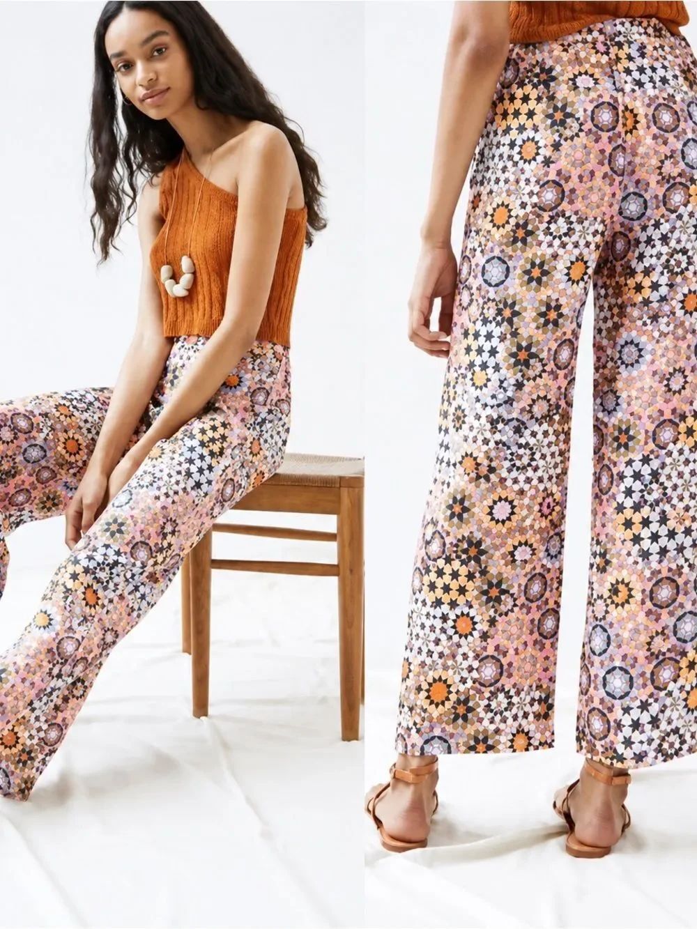Anthropologie Multicolor Wide-Leg Pants NWOT